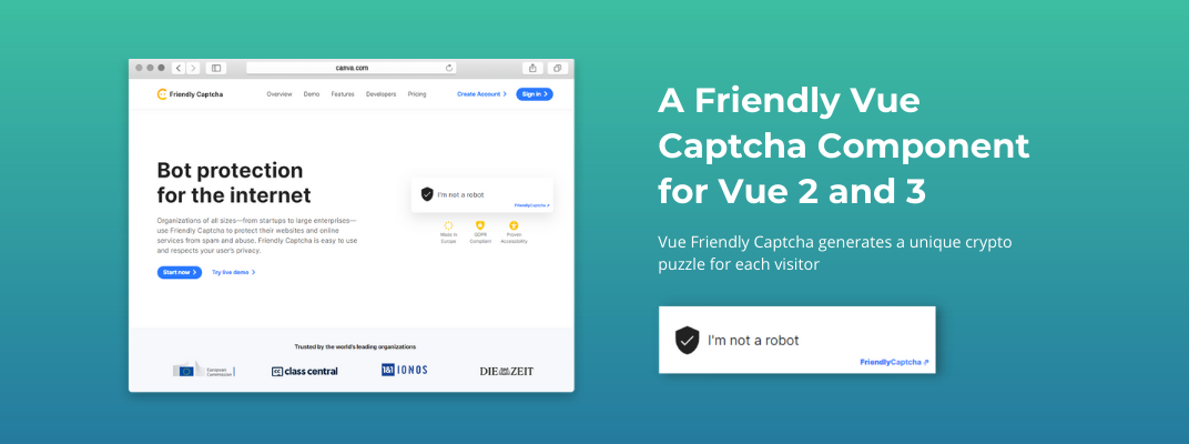 An Awesome Friendly Vue Captcha Component for Vue 2 and 3 cover image